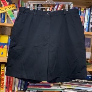 L.L. BEAN-women’s dark blue ‘ORIGINAL FIT’ flat front khaki shorts